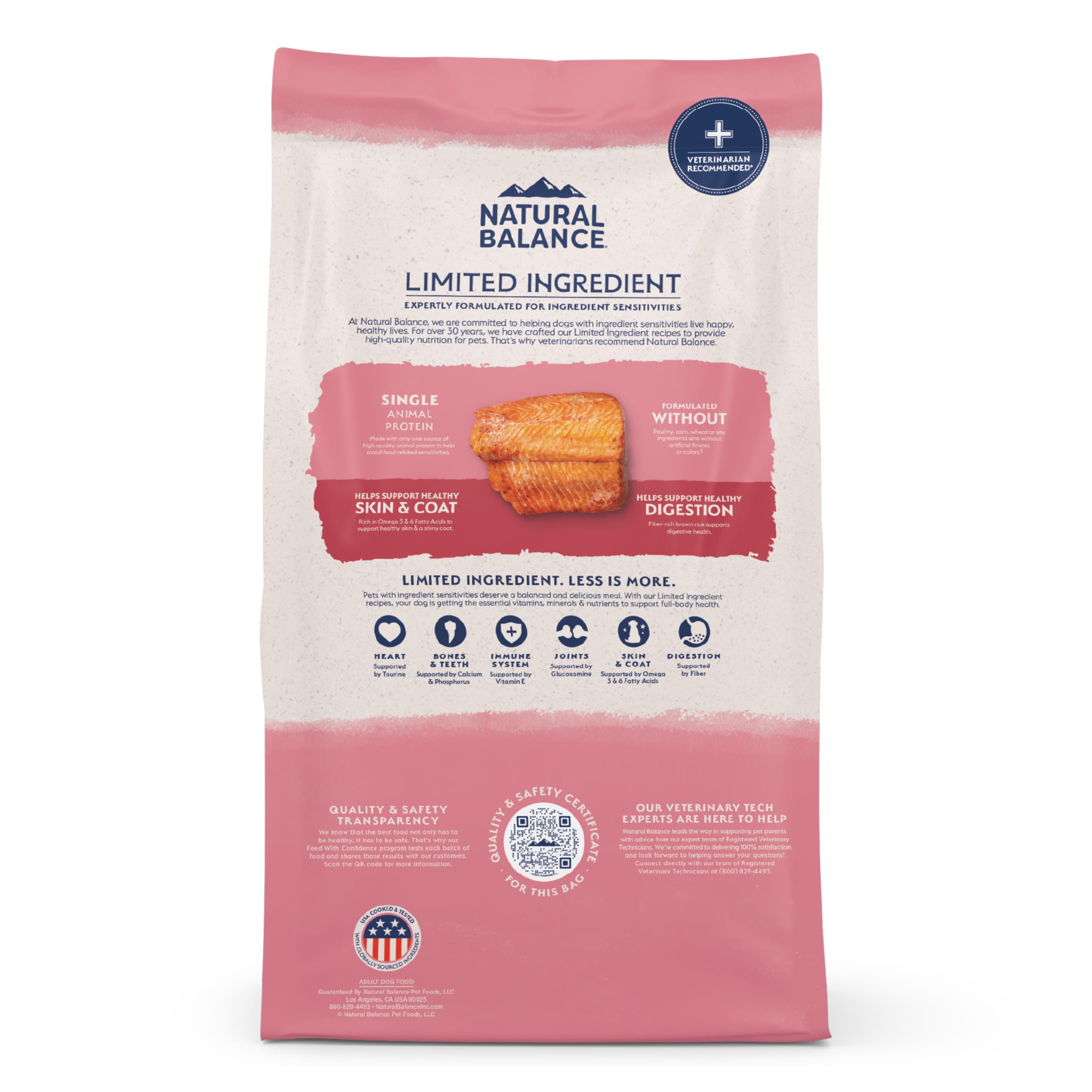 Natural Balance vet-recommended dog food badge signals trusted care