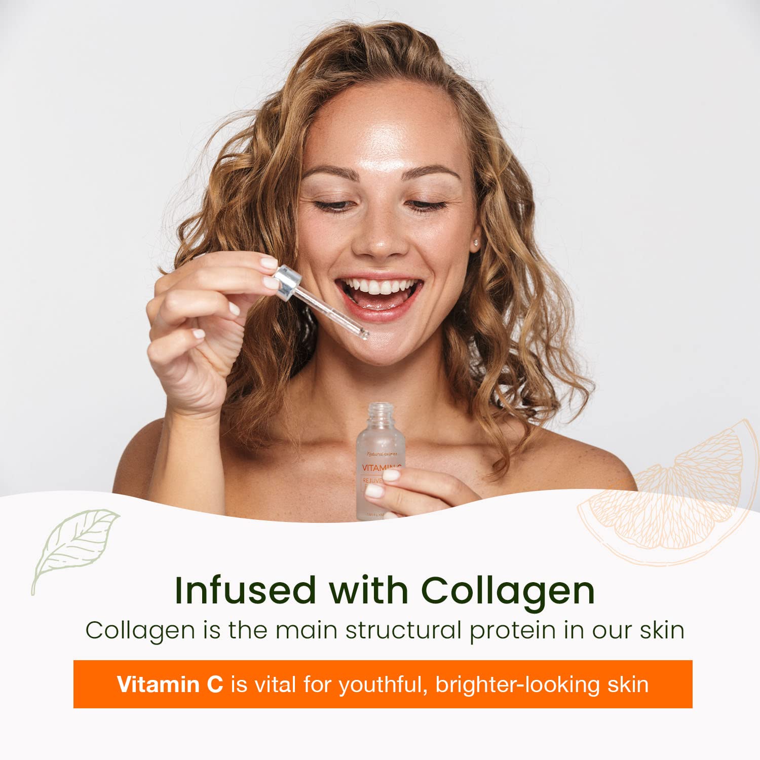 Natural Chemist Vitamin C Serum glow on skin after use.