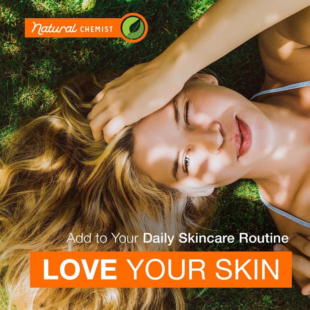 Natural Chemist Vitamin C Serum nighttime routine smoothing pores.