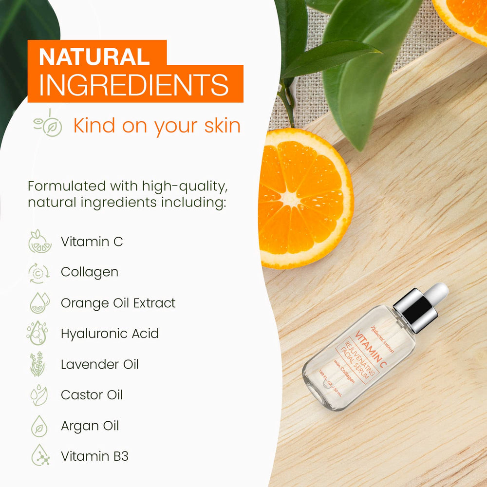 Natural Chemist Vitamin C Serum packaging box with cruelty-free label.