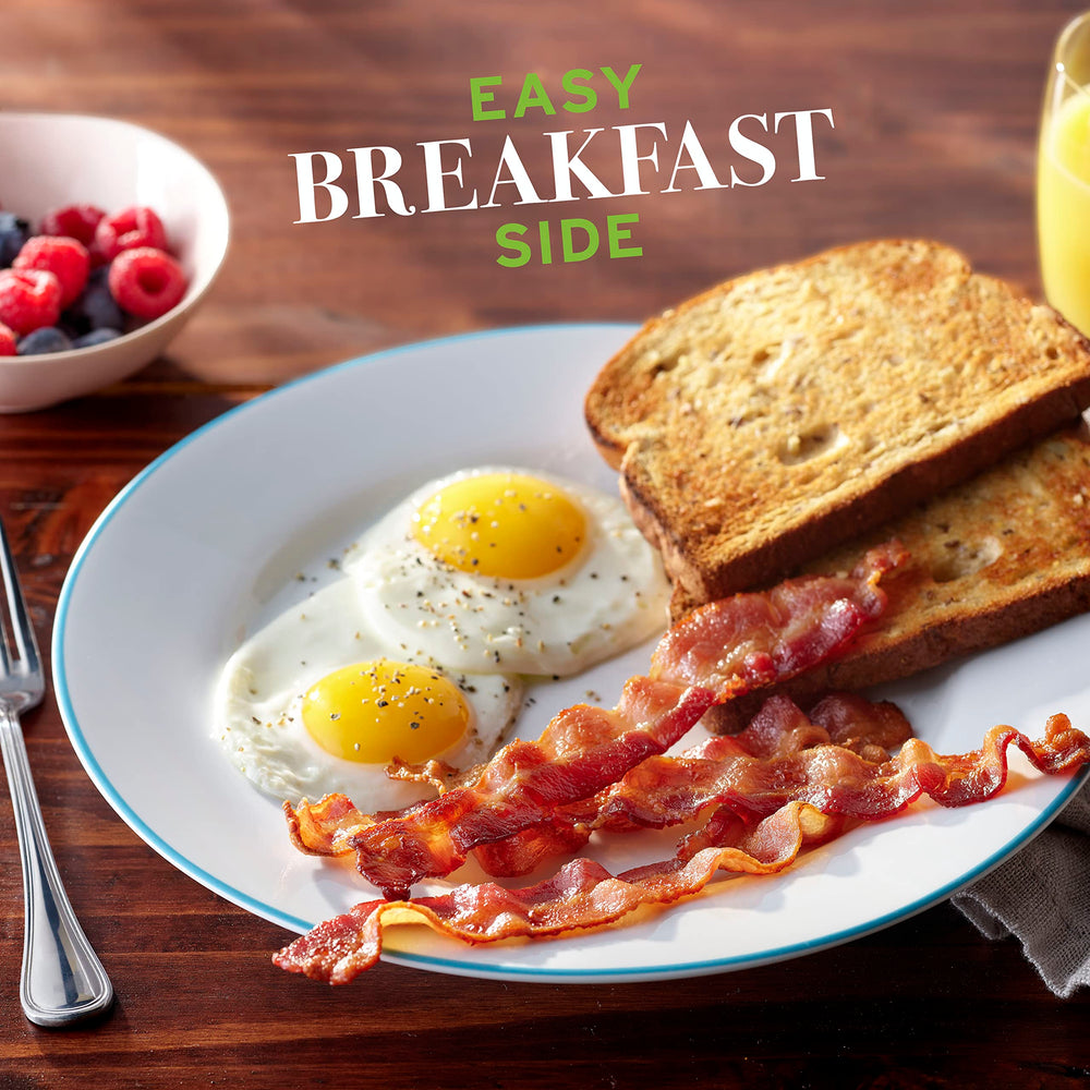Natural Choice bacon breakfast plate ready with eggs.
