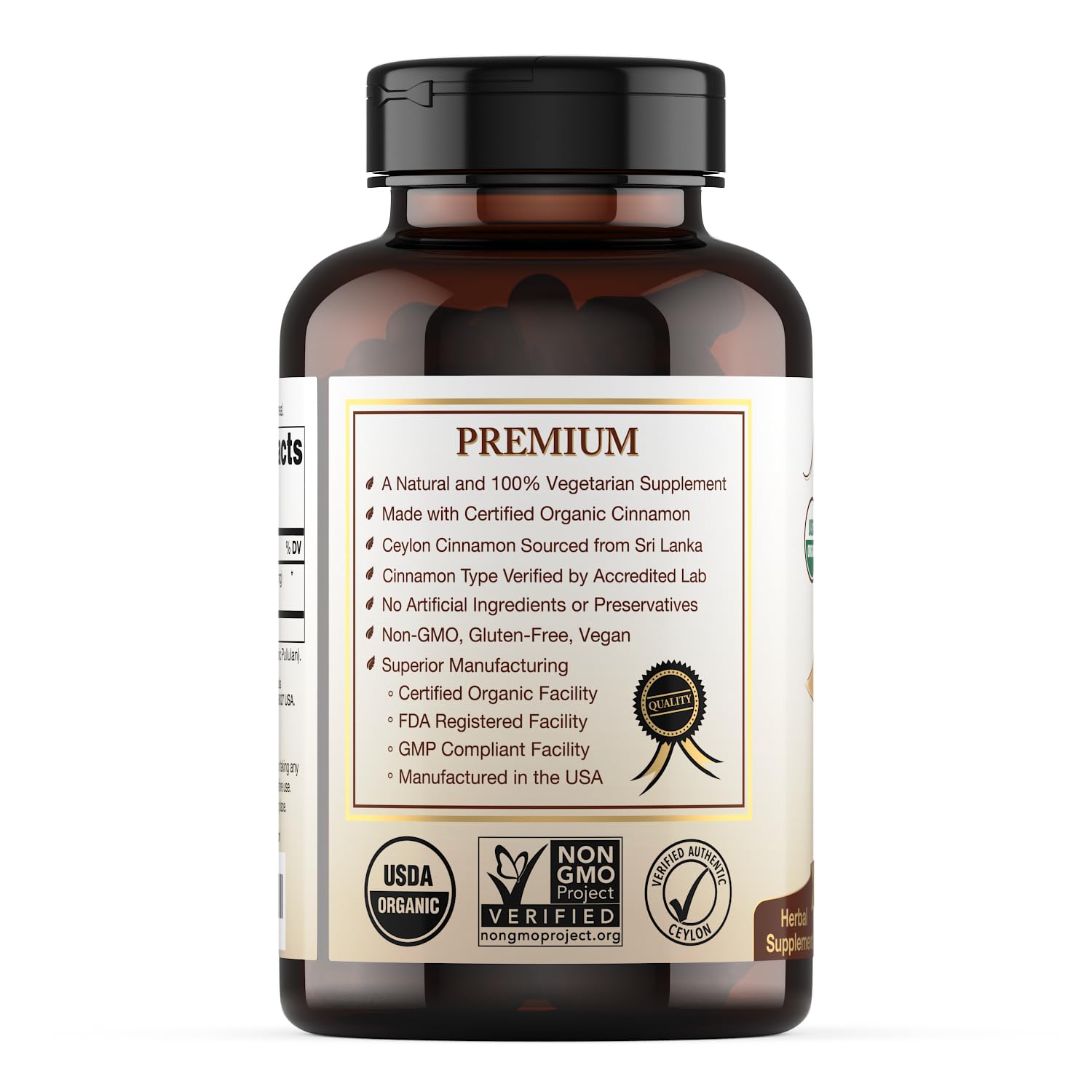 Non-GMO verified seal on Natural Choice Botanicals bottle, signaling clean labeling
