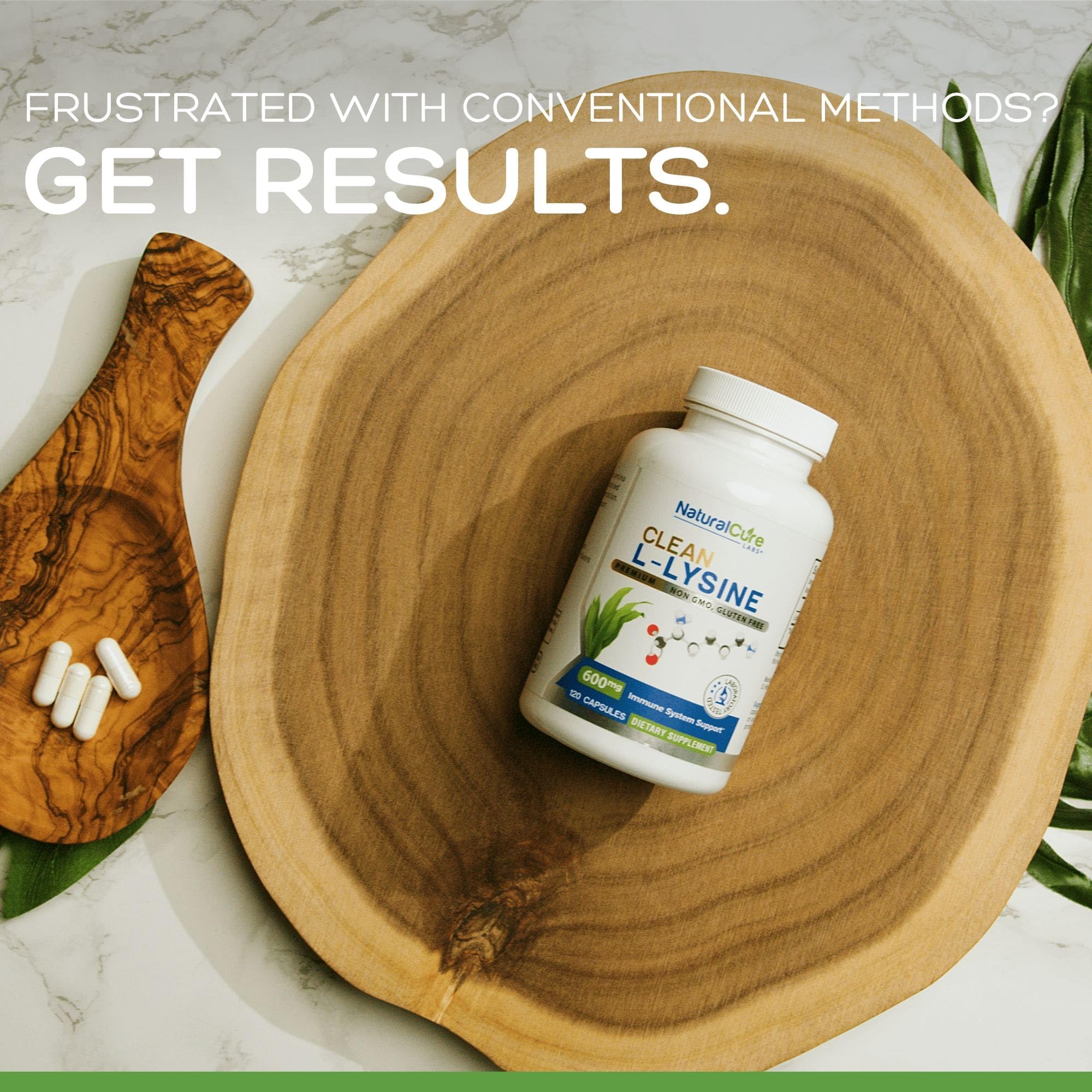 Natural Cure Labs award badge on lysine packaging