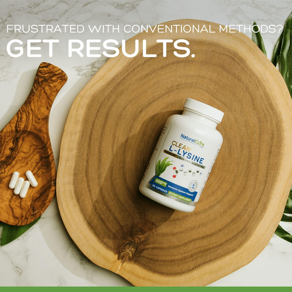 Natural Cure Labs award badge on lysine packaging