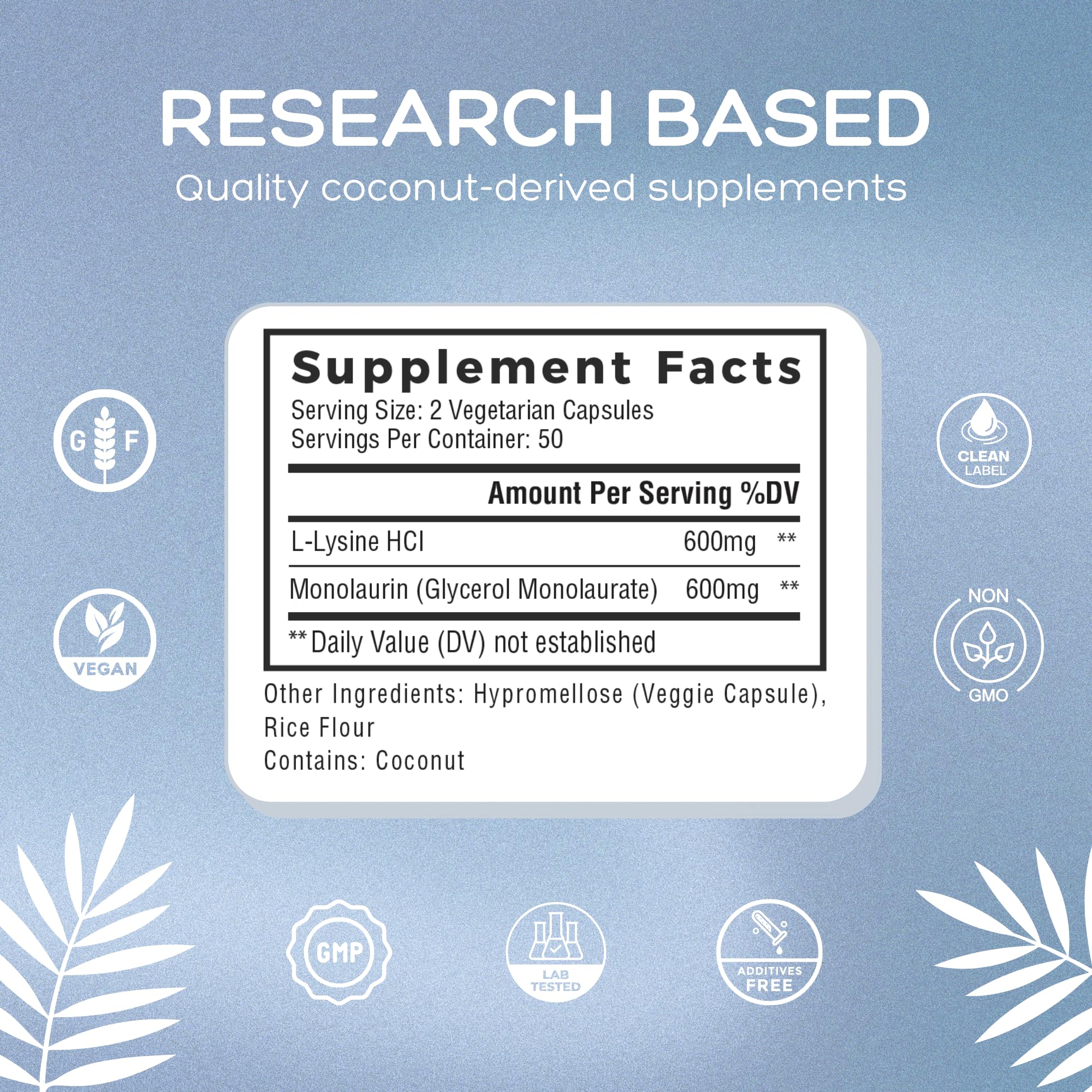 Natural Cure Labs gluten-free label on bottle.