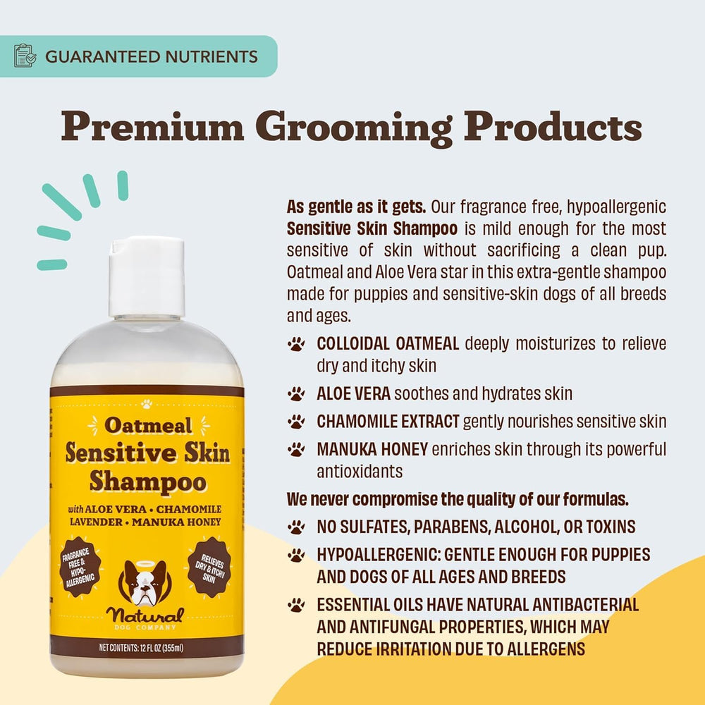 Natural Dog Company complete grooming routine with ear wipes and snout balm demonstrates full care.