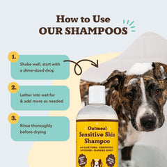 Natural Dog Company shampoo application massage demonstrates gentle cleansing for skin.