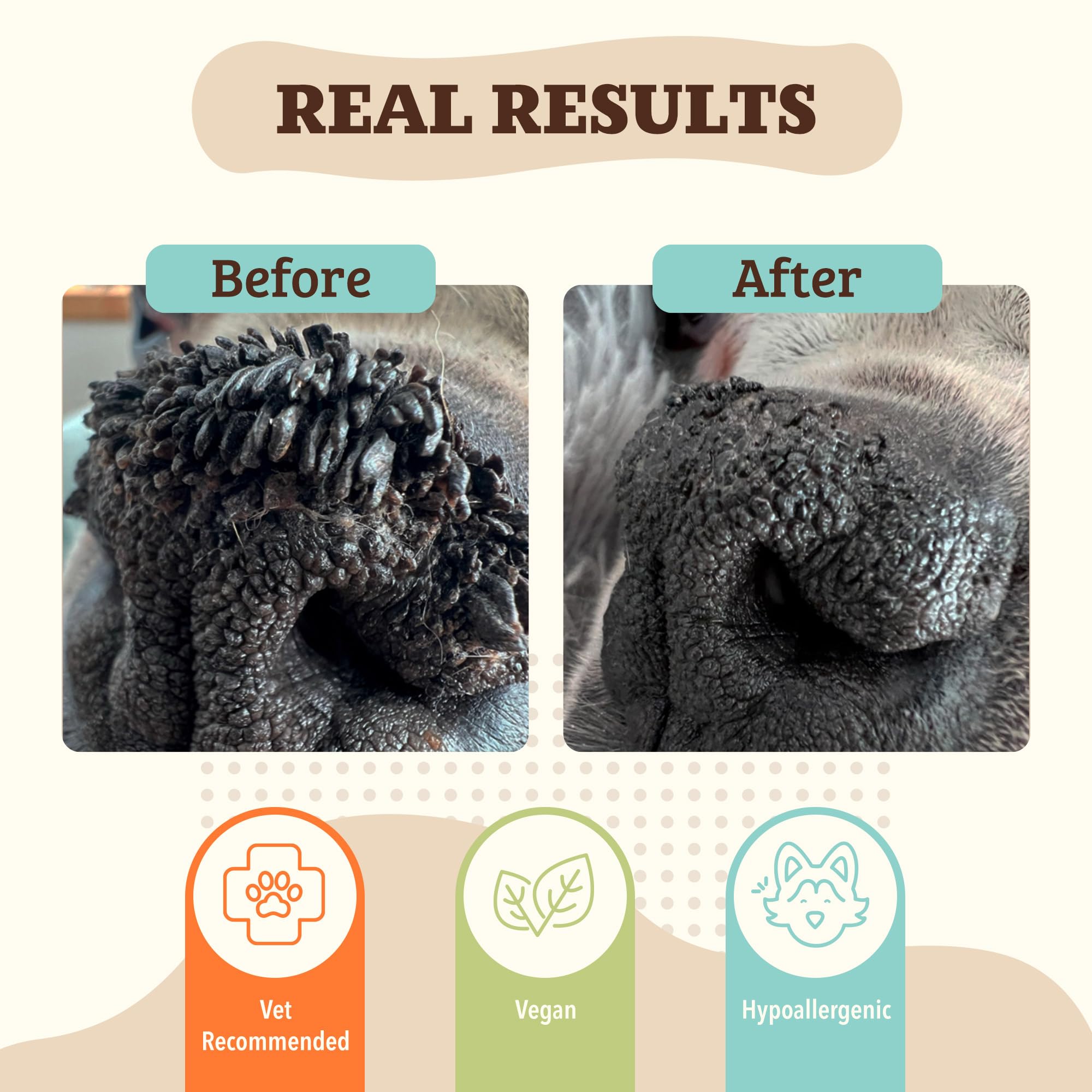 Natural Dog Company Snout Soother balm being applied for soothing a dry nose.