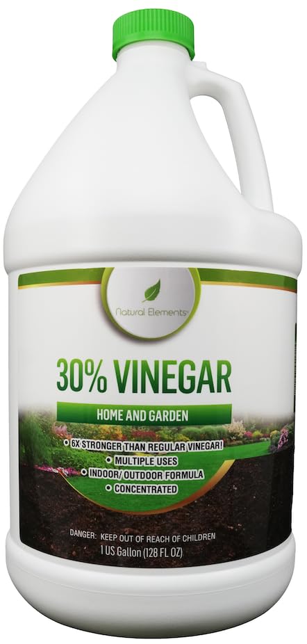 Natural Elements 30% Vinegar bottle demonstrates powerful cleaning for home tasks.