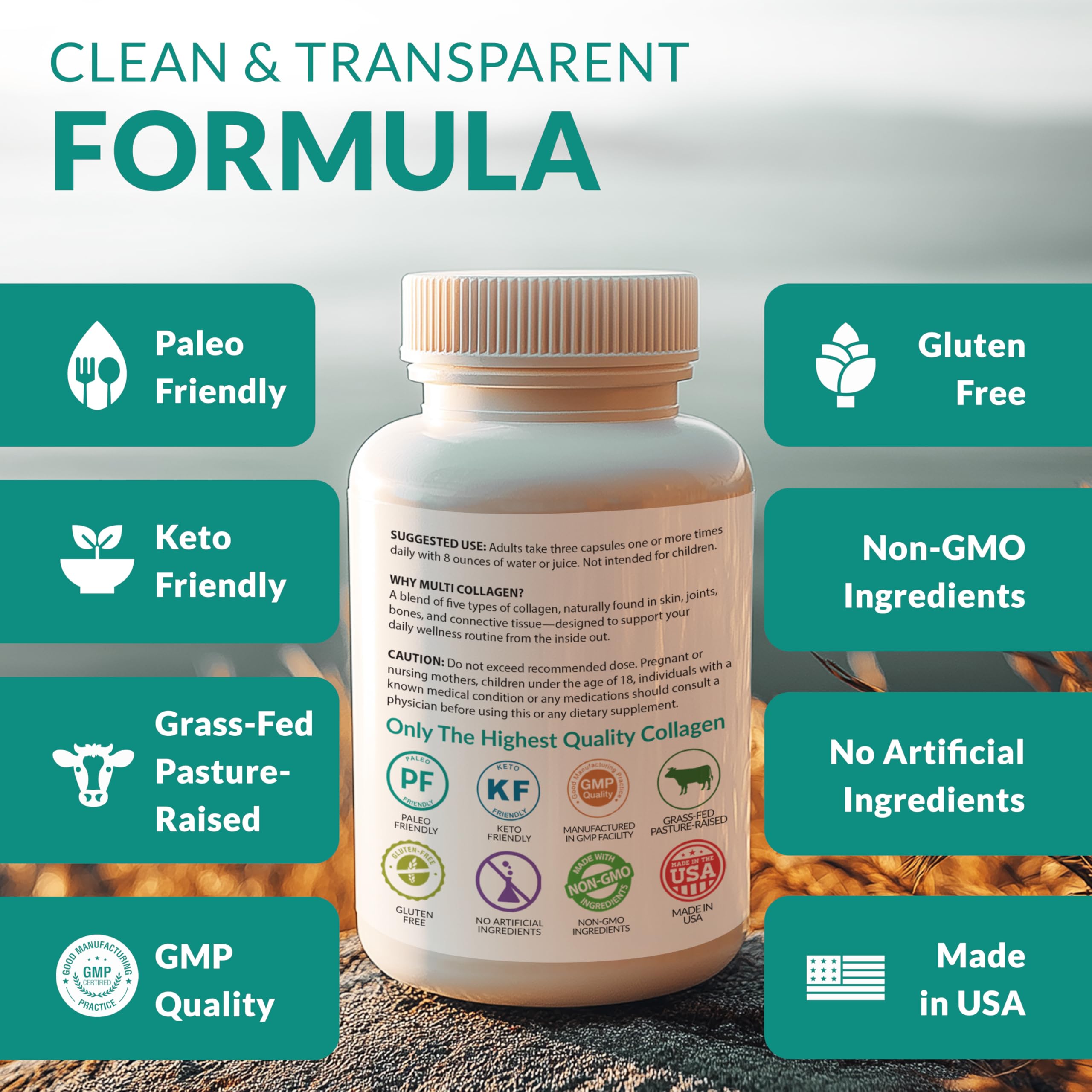 Natural Elements chicken bone broth collagen demonstrates diverse protein sources in the blend.