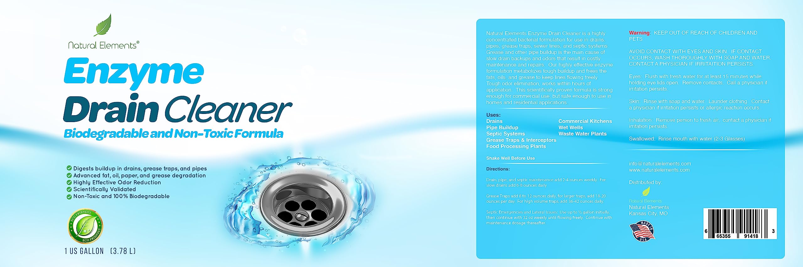 Maintenance reminder: Natural Elements Enzyme Drain Cleaner for ongoing drain care