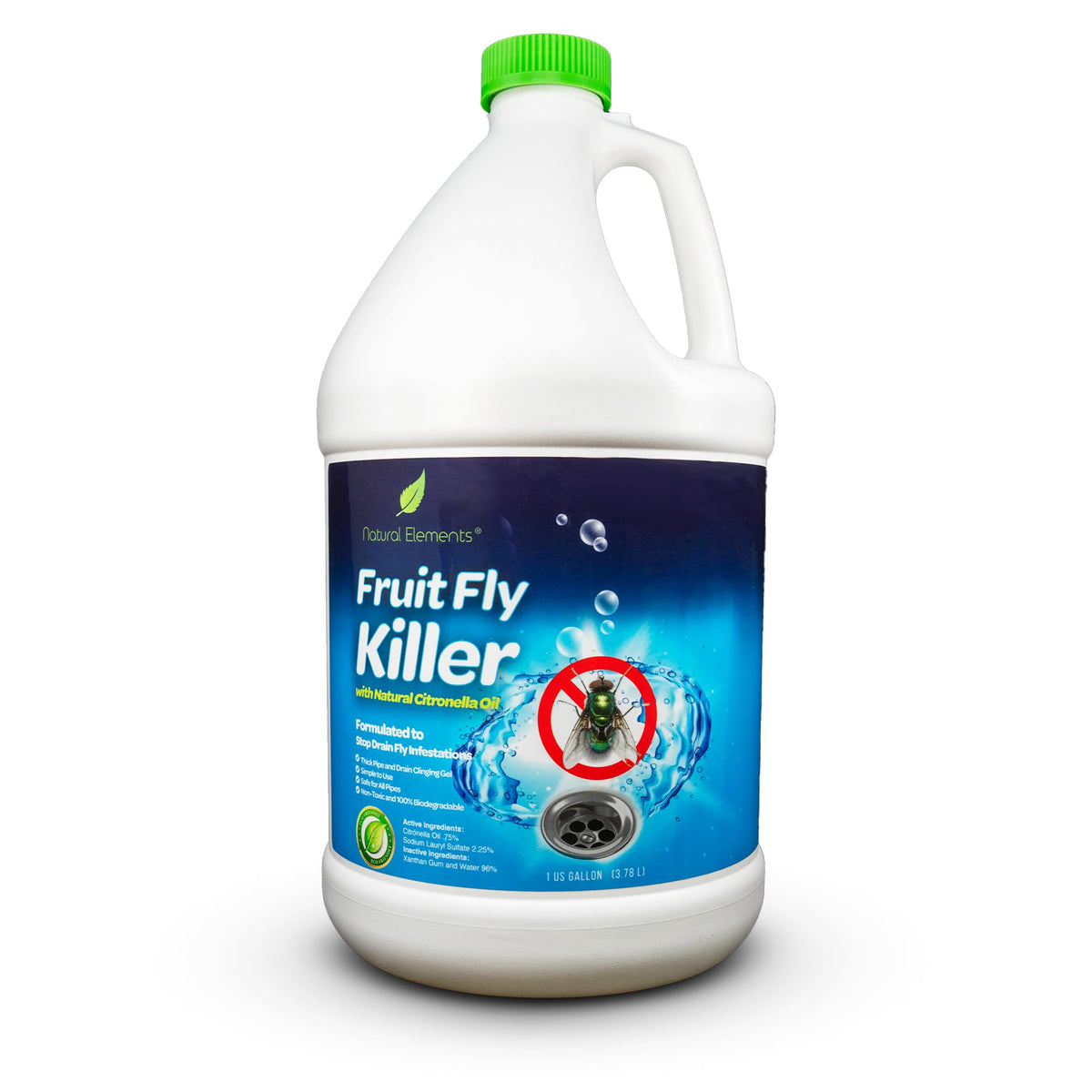 Natural Elements fruit fly killer gel bottle for home and commercial use.