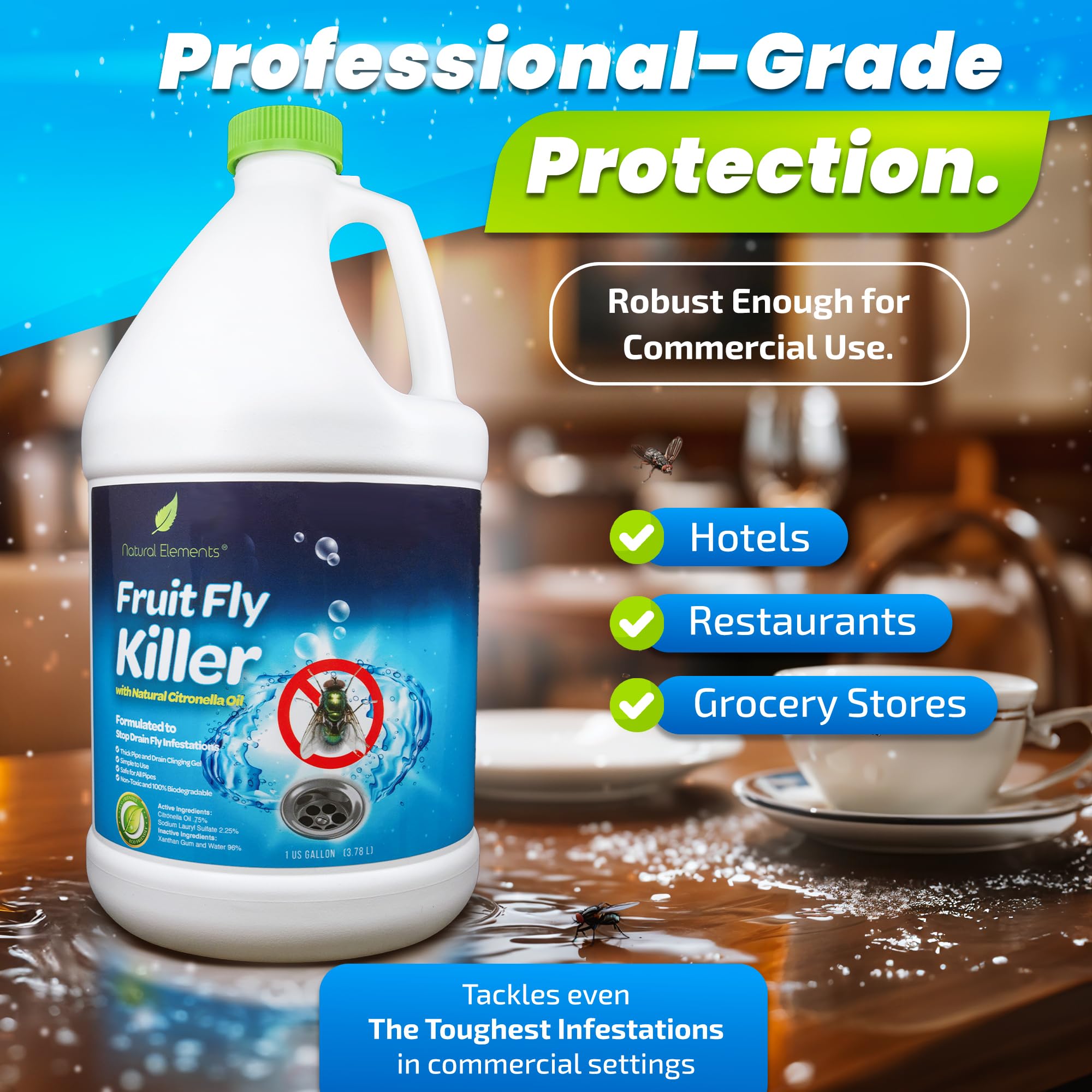 Natural Elements safety label emphasizing non-toxic, biodegradable formula.