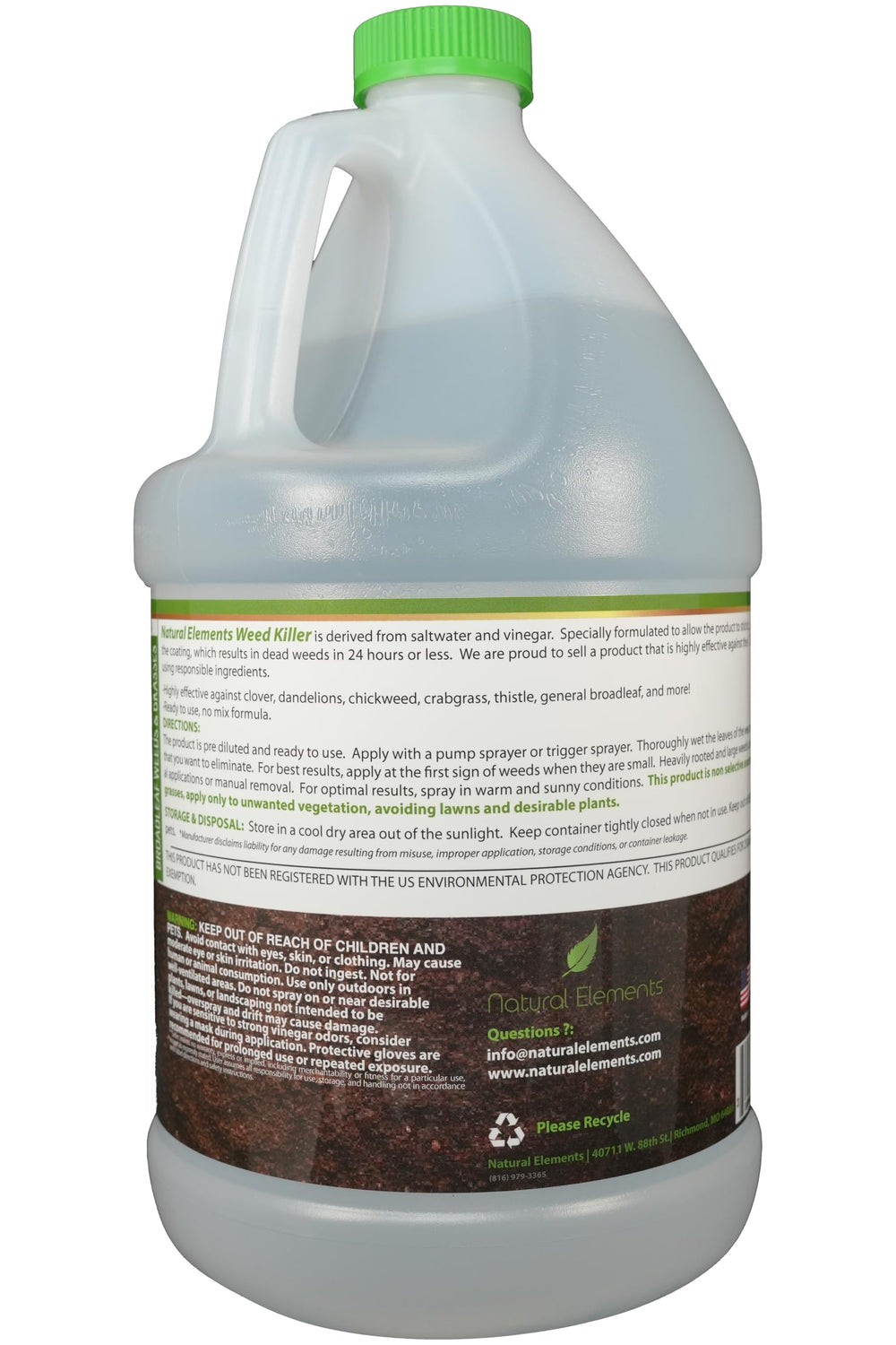 Natural Elements Weed Killer demonstrates broad coverage with minimal drift.