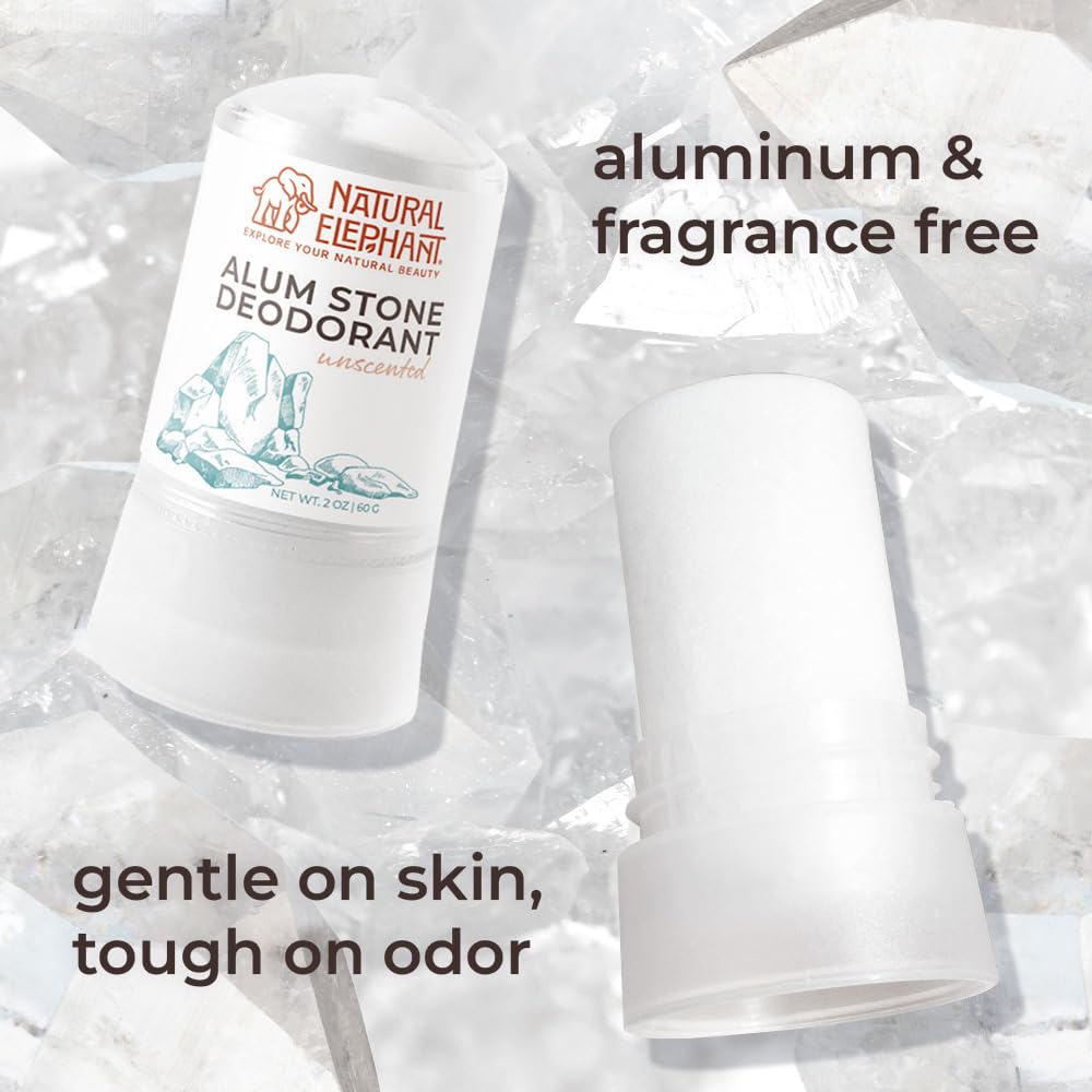 Natural Elephant alum stone application after shower for refreshed skin.