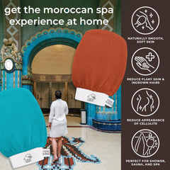 Natural Elephant Exfoliating Hammam Glove texture ready for gentle exfoliation.