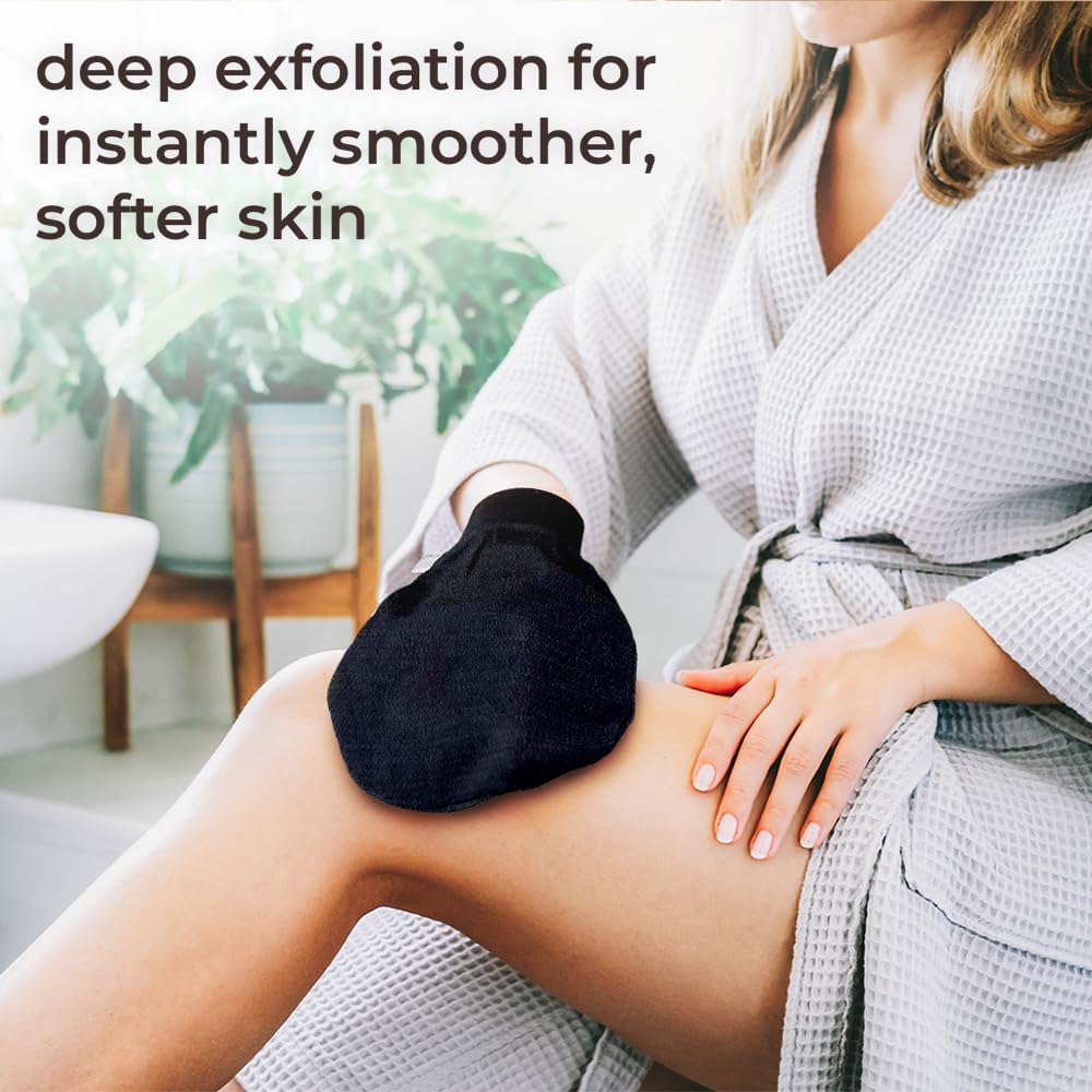 Natural Elephant Hammam Glove in action delivering thorough exfoliation.