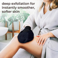 Natural Elephant Hammam Glove in action delivering thorough exfoliation.