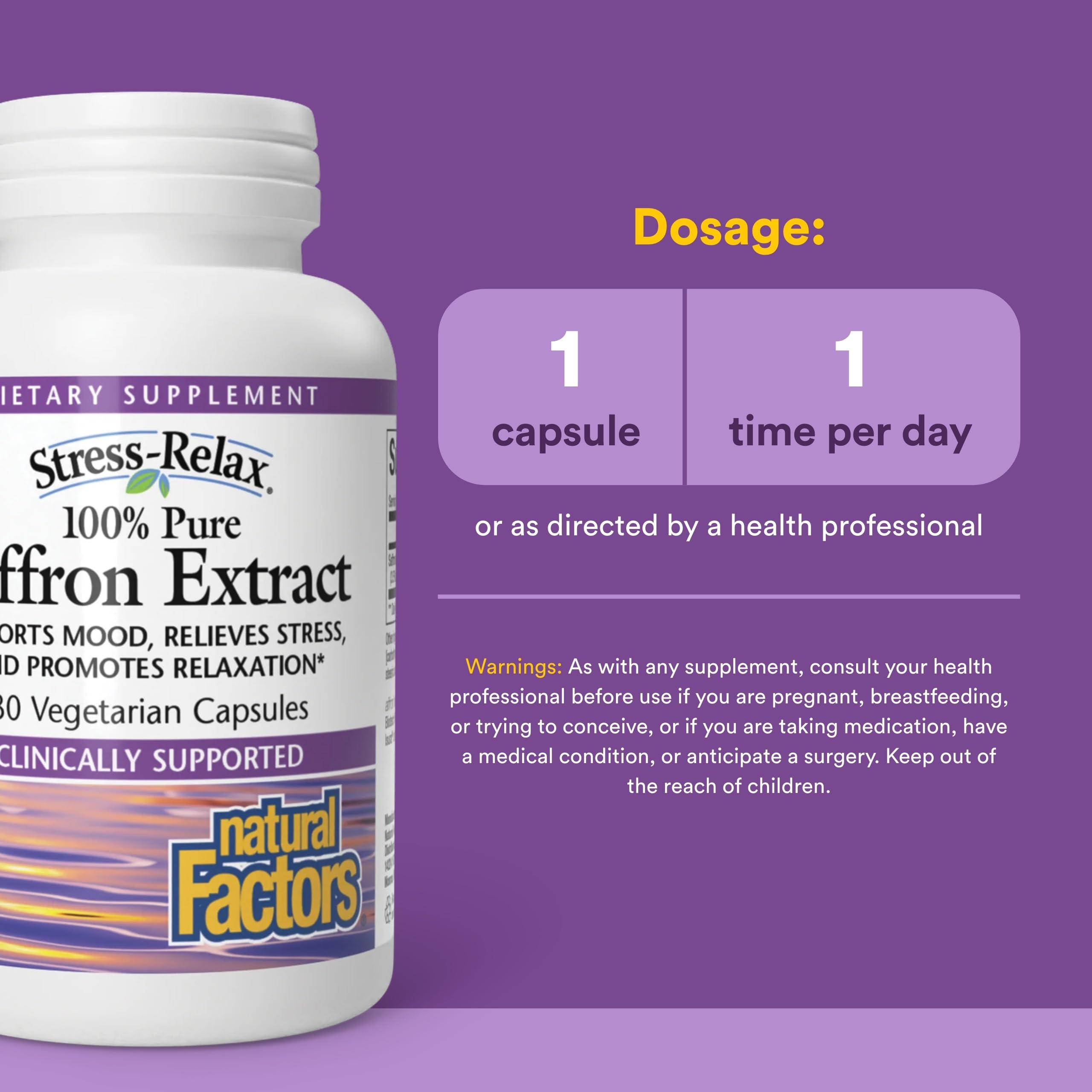 Natural Factors Affron saffron label detail confirms DNA-verified authenticity.