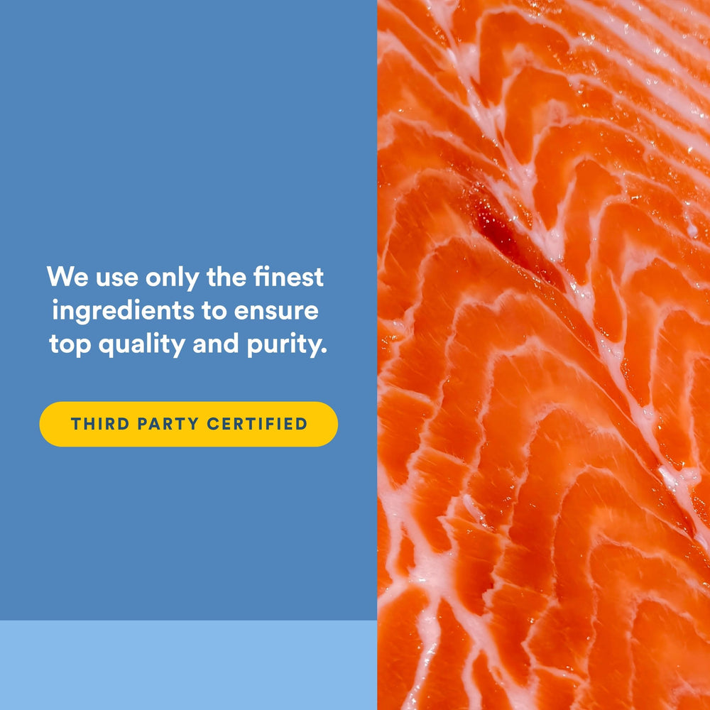 Natural Factors Omega Factors third-party testing badge confirms purity and potency.