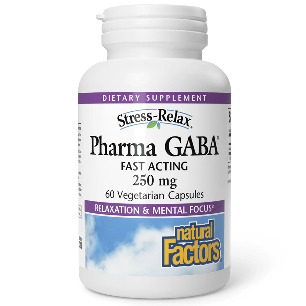 Natural Factors Pharma GABA bottle for convenient calm and sleep support