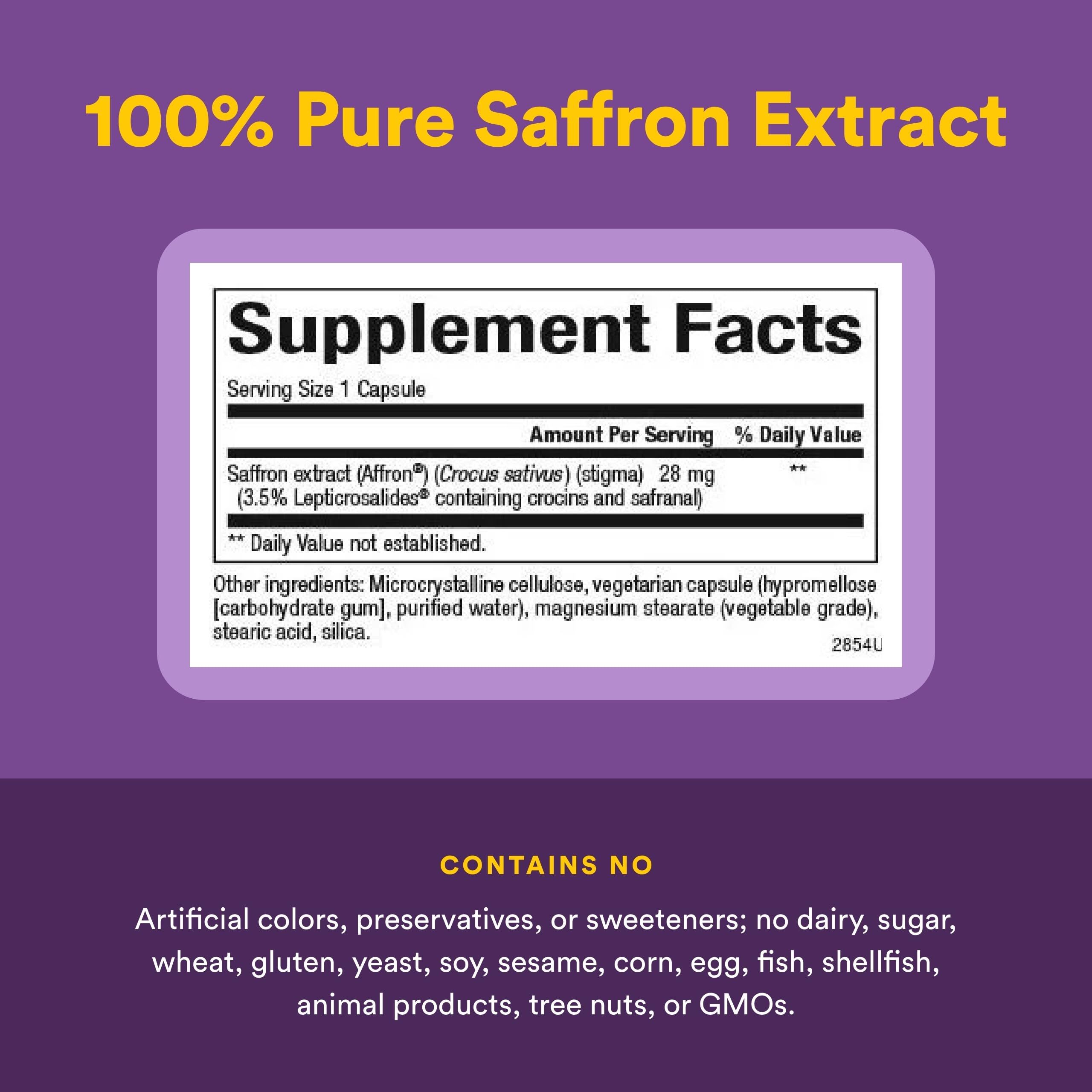 Natural Factors saffron extract packaging front view on a clean shelf.