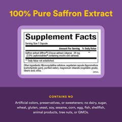Natural Factors saffron extract packaging front view on a clean shelf.