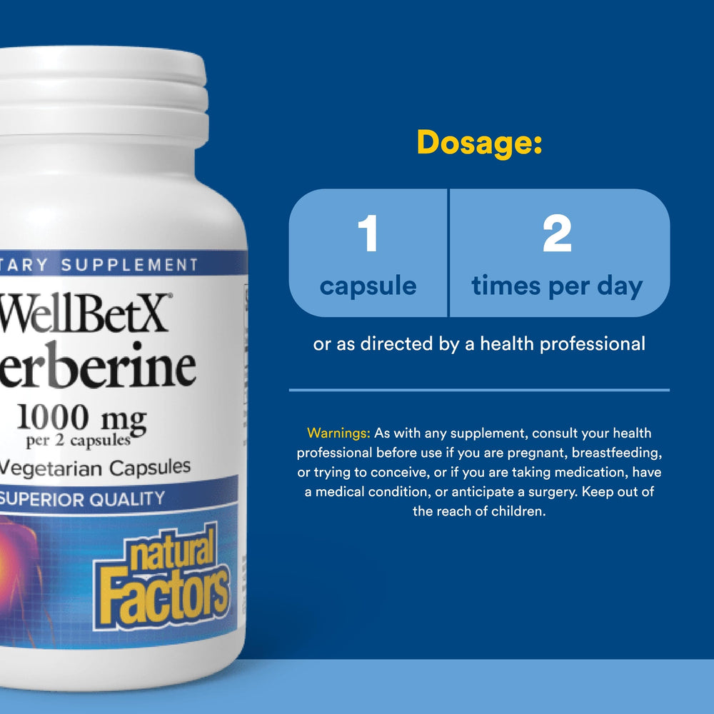 Closeup of WellBetX Berberine label emphasizing gluten-free and vegan formula
