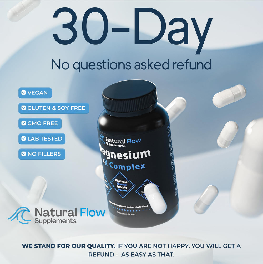 Natural Flow third-party testing seal conveys purity and transparency.