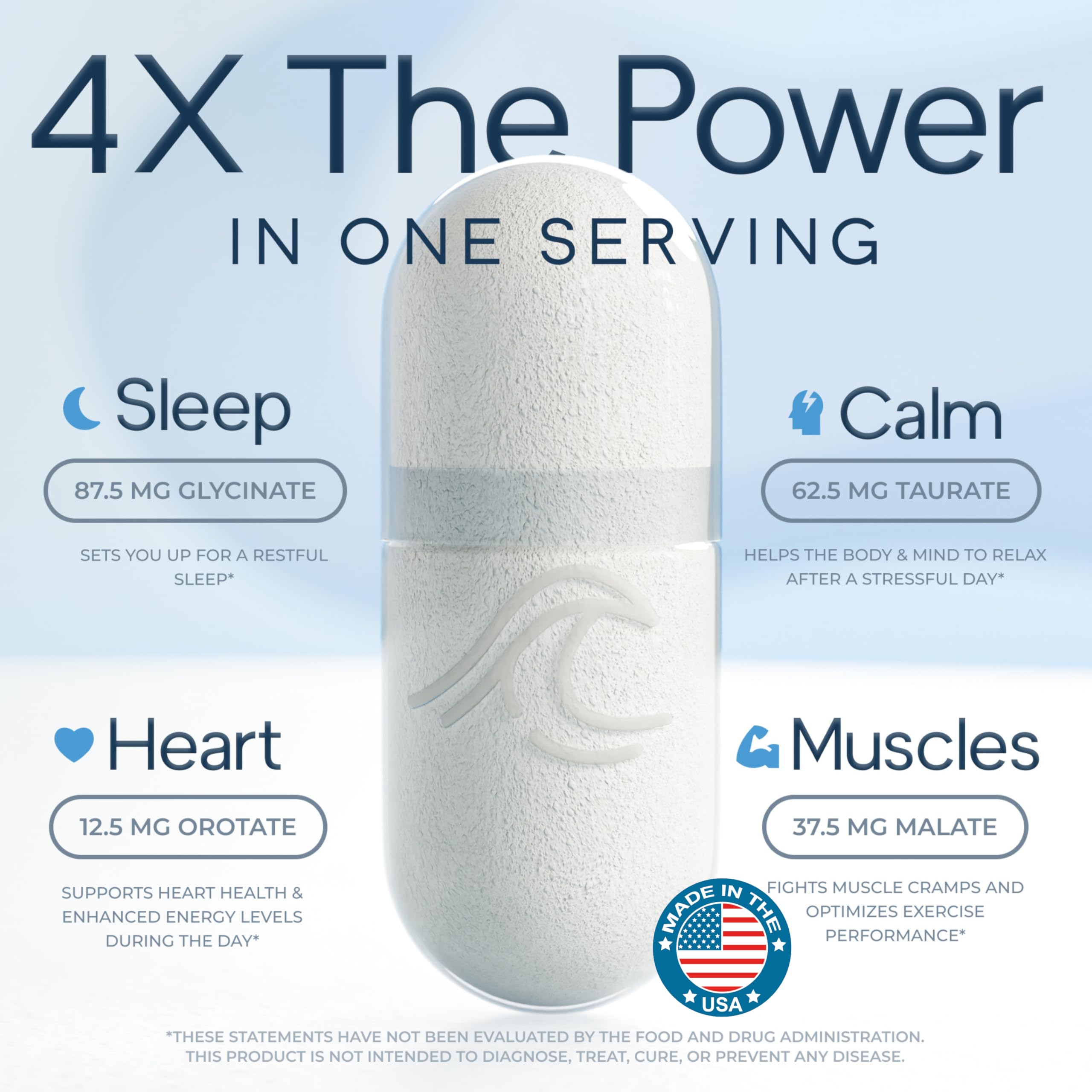 Natural Flow 4X Magnesium bottle back label details ingredients and no oxide or citrate.