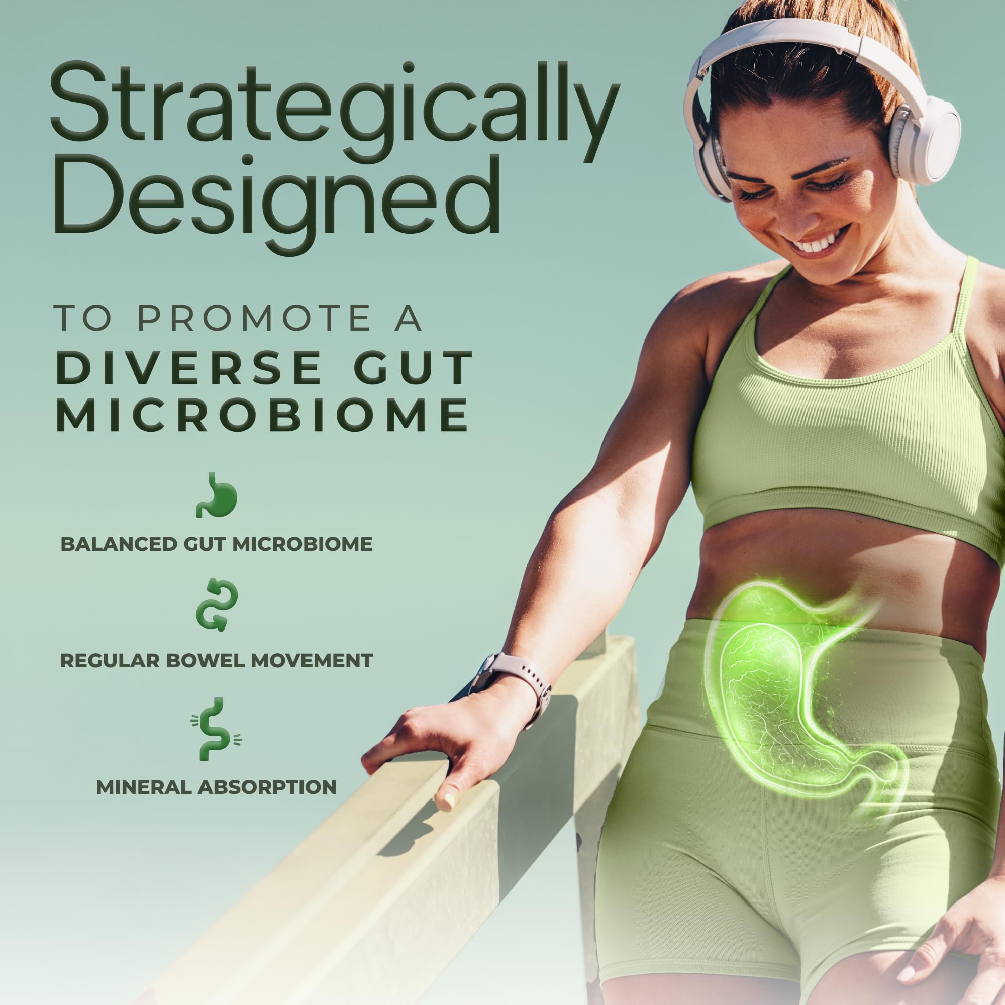 Natural Flow ingredients label shows 5x fiber blend for diverse nourishment