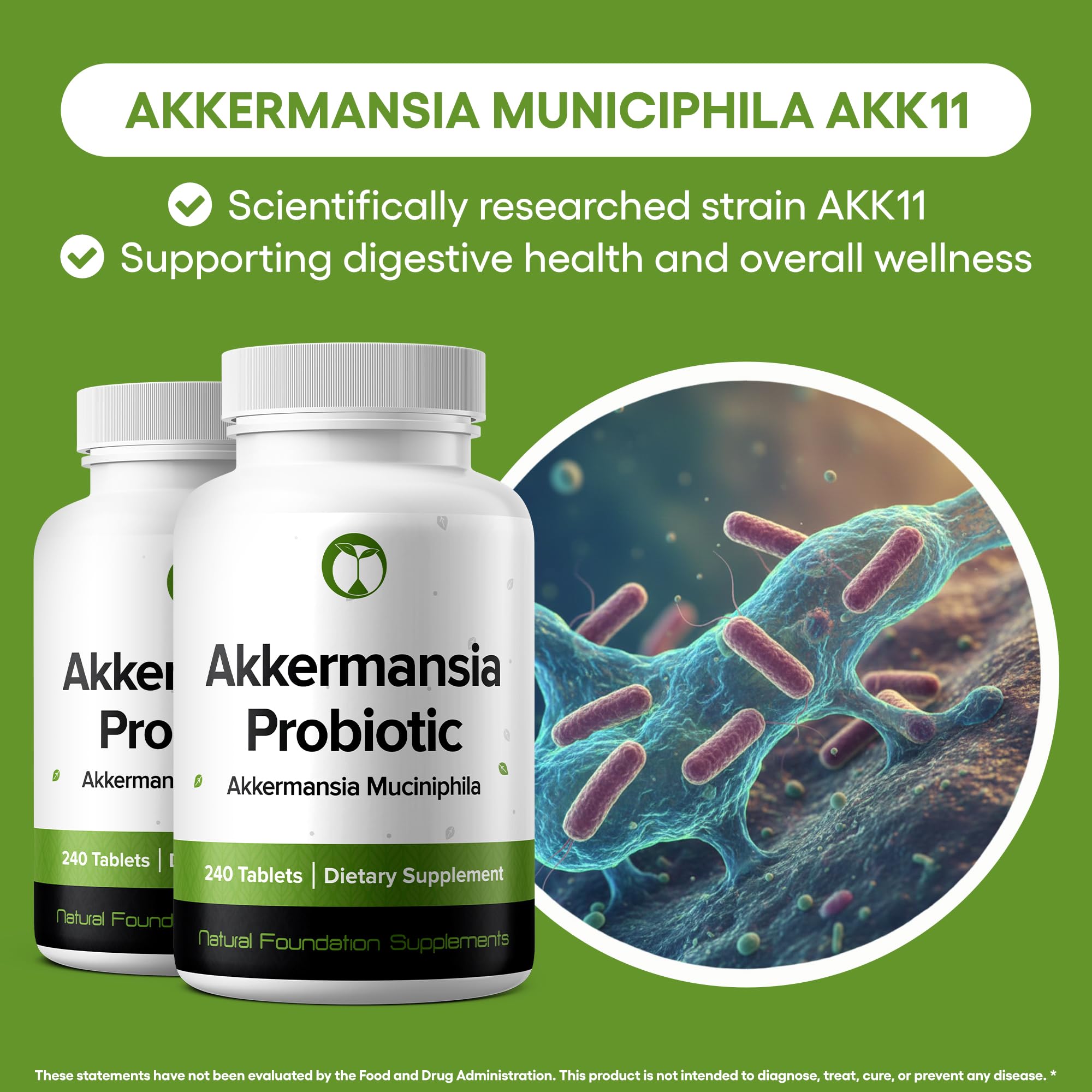 Natural Foundation Akkermansia Muciniphila capsules for daily use.