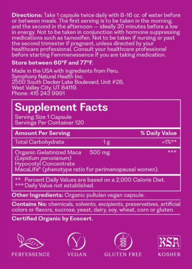 Natural Health International Femmenessence MacaLife blister packs preserve potency and freshness.