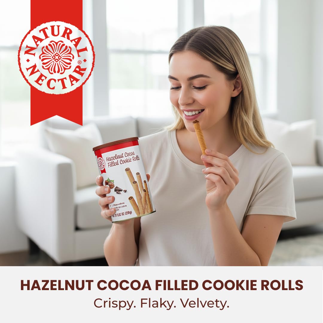 Natural Nectar cookie rolls creamy hazelnut filling close-up