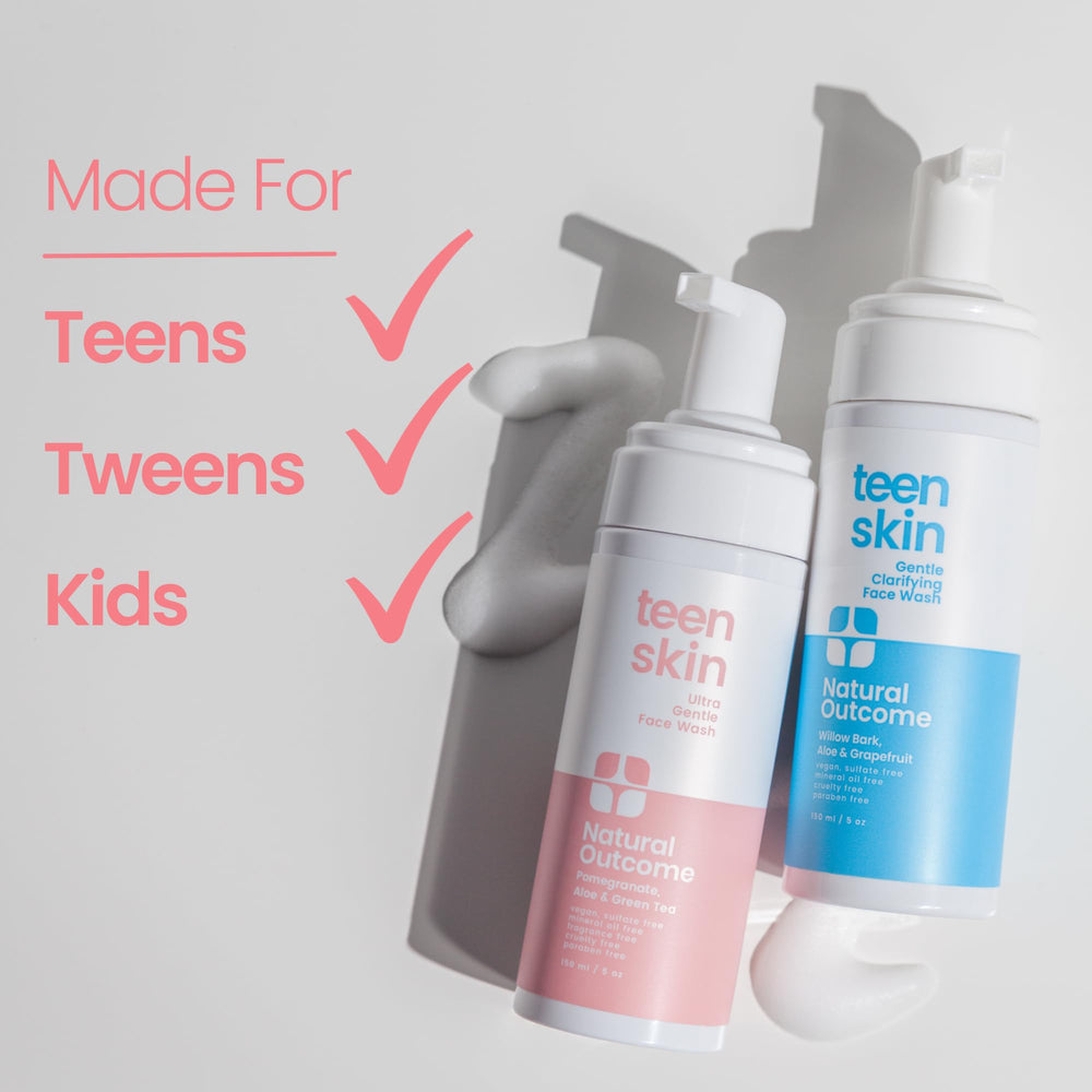 Close-up of blemish balance effect as part of teen skincare routine.