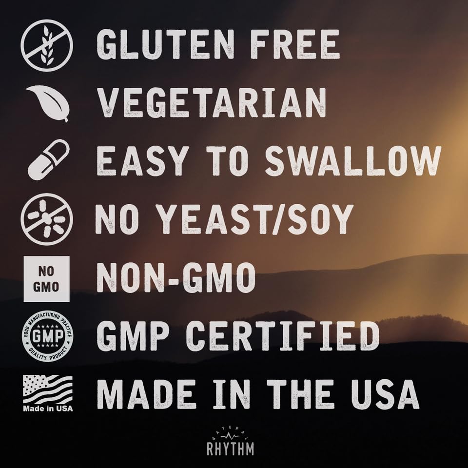 Natural Rhythm Magnesium Taurate ingredient list highlights a highly bioavailable form.