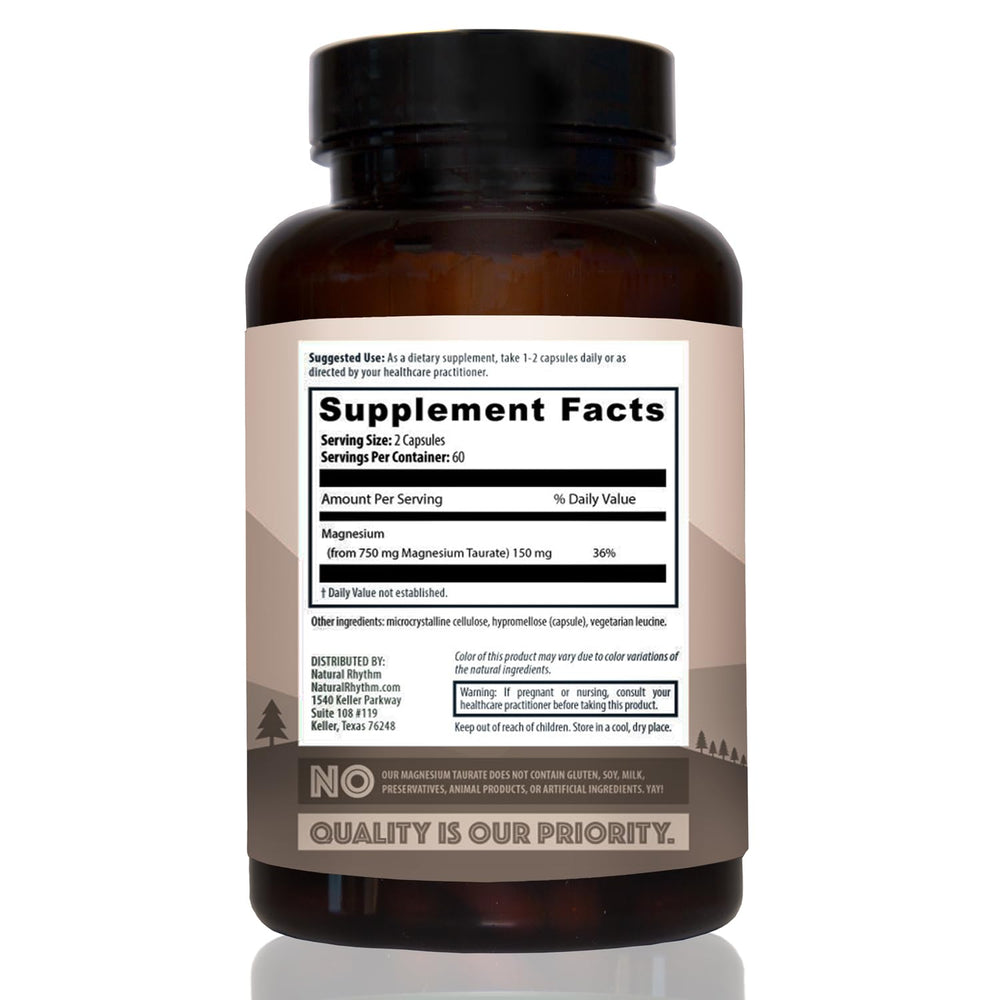 Natural Rhythm Magnesium Taurate relaxation scene conveys nighttime comfort.