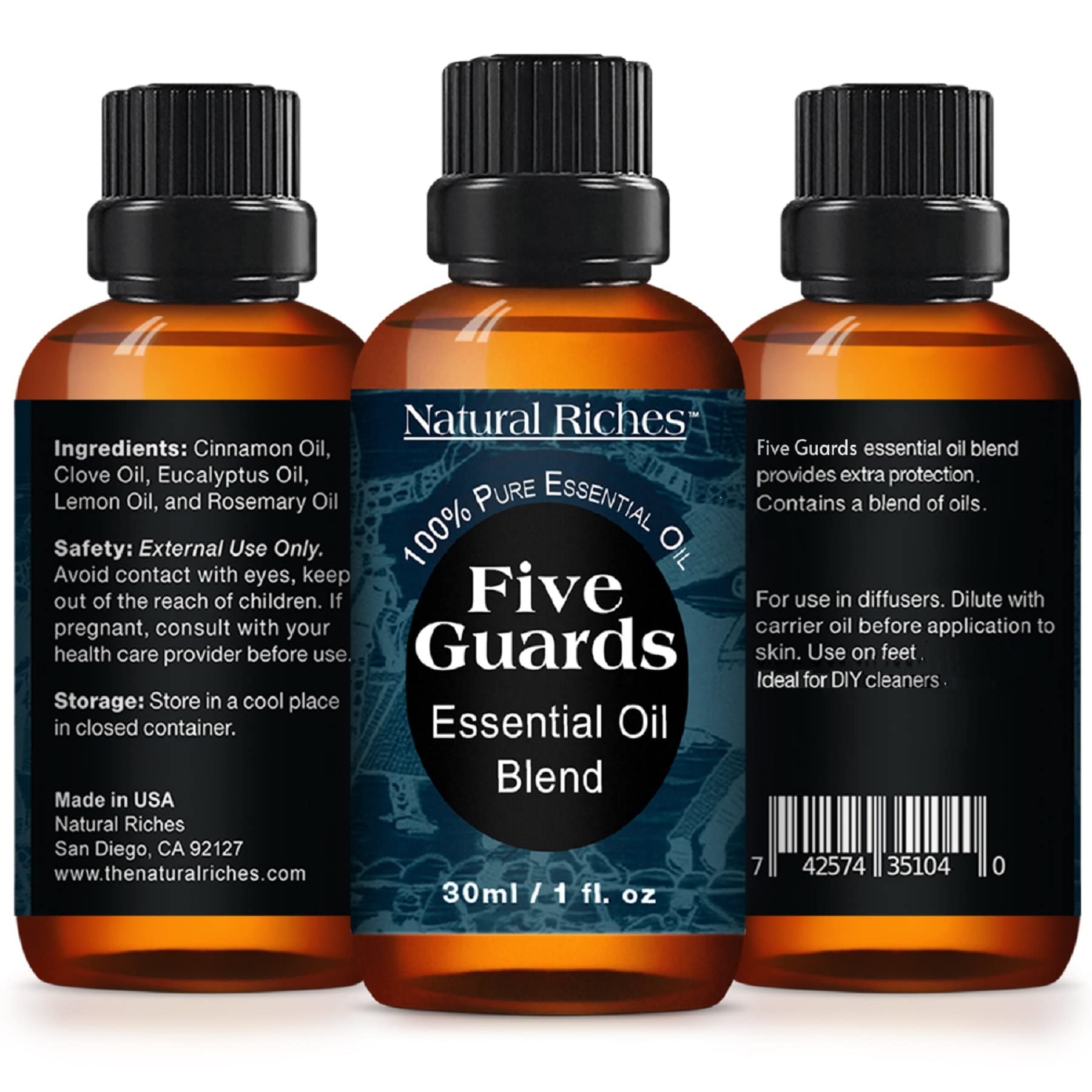 Natural Riches Five Guards diffuser releasing warm spice and citrus aroma in a room