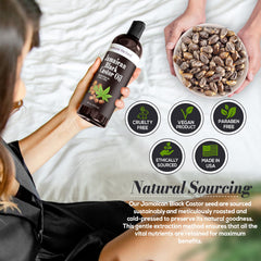 Natural Riches oil being applied to scalp for potential nourishment and growth support