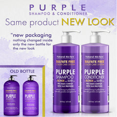 Natural Riches Purple Conditioner application spotlights nourishing care for dry strands.