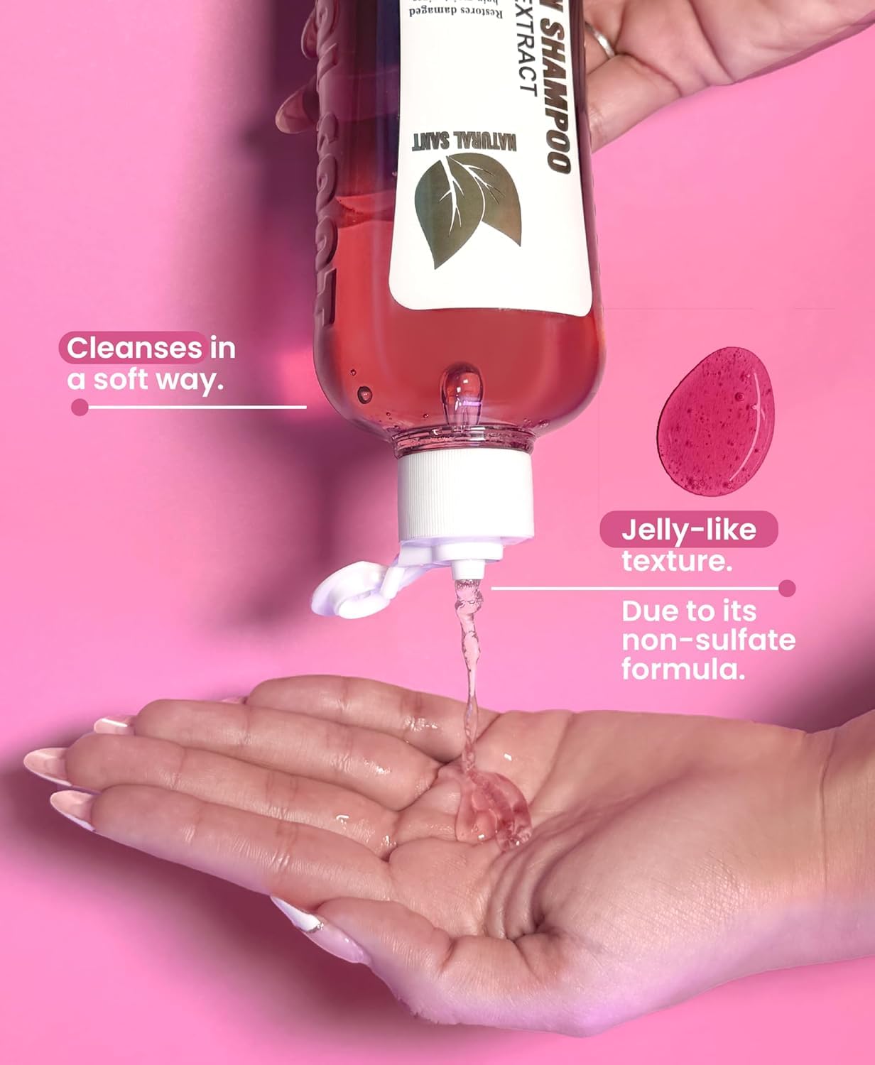 Daily routine with Natural Sant shampoo and treatment for thicker, longer-looking hair.