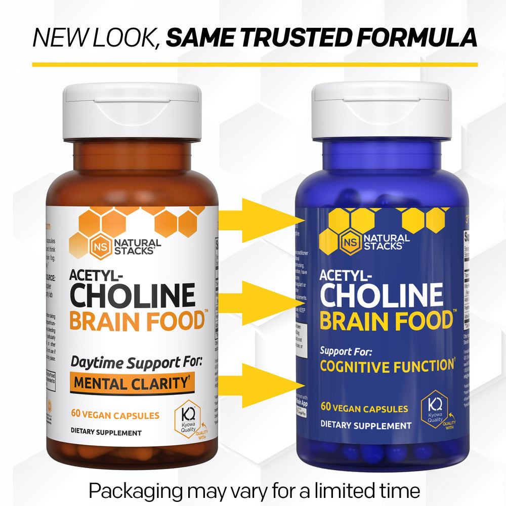 Natural Stacks Acetylcholine Brain Food capsules reveal alpha GPC and ALCAR composition