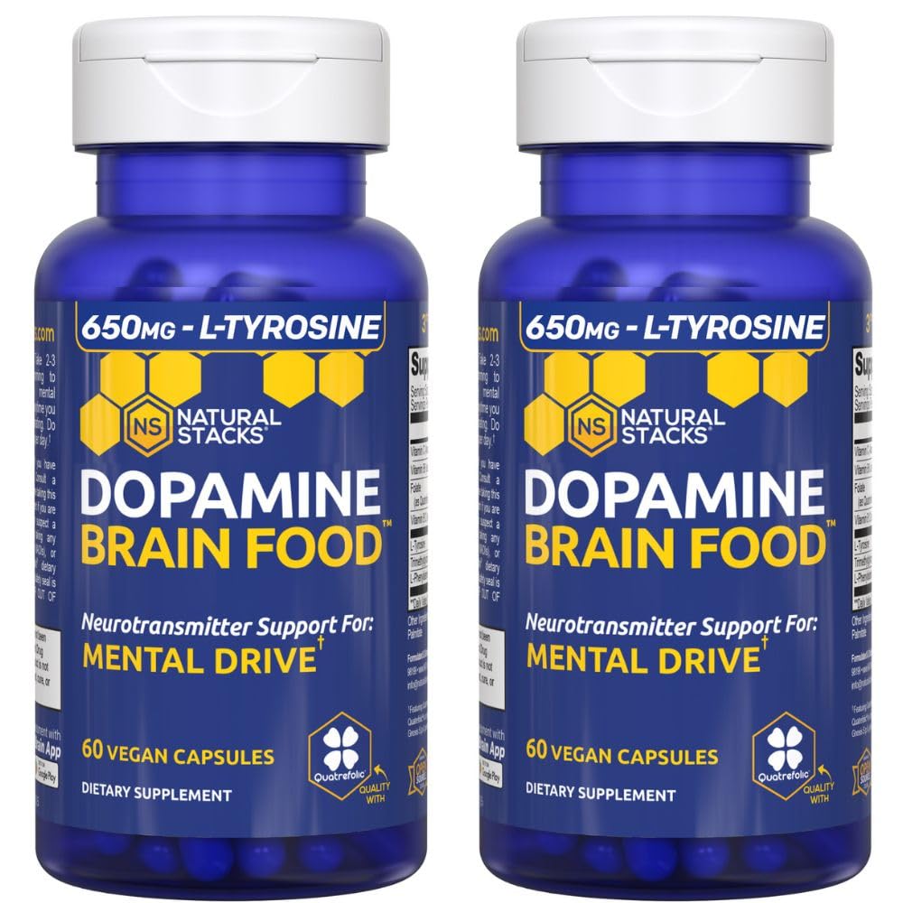 Natural Stacks Dopamine Brain Food bottle front view for focus support