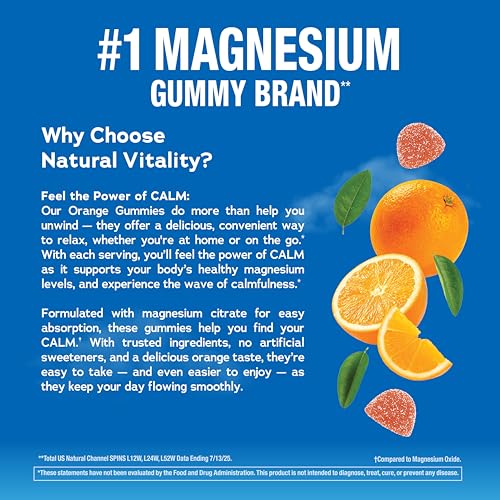 Natural Vitality Calm vegan and gluten-free symbol on bottle label