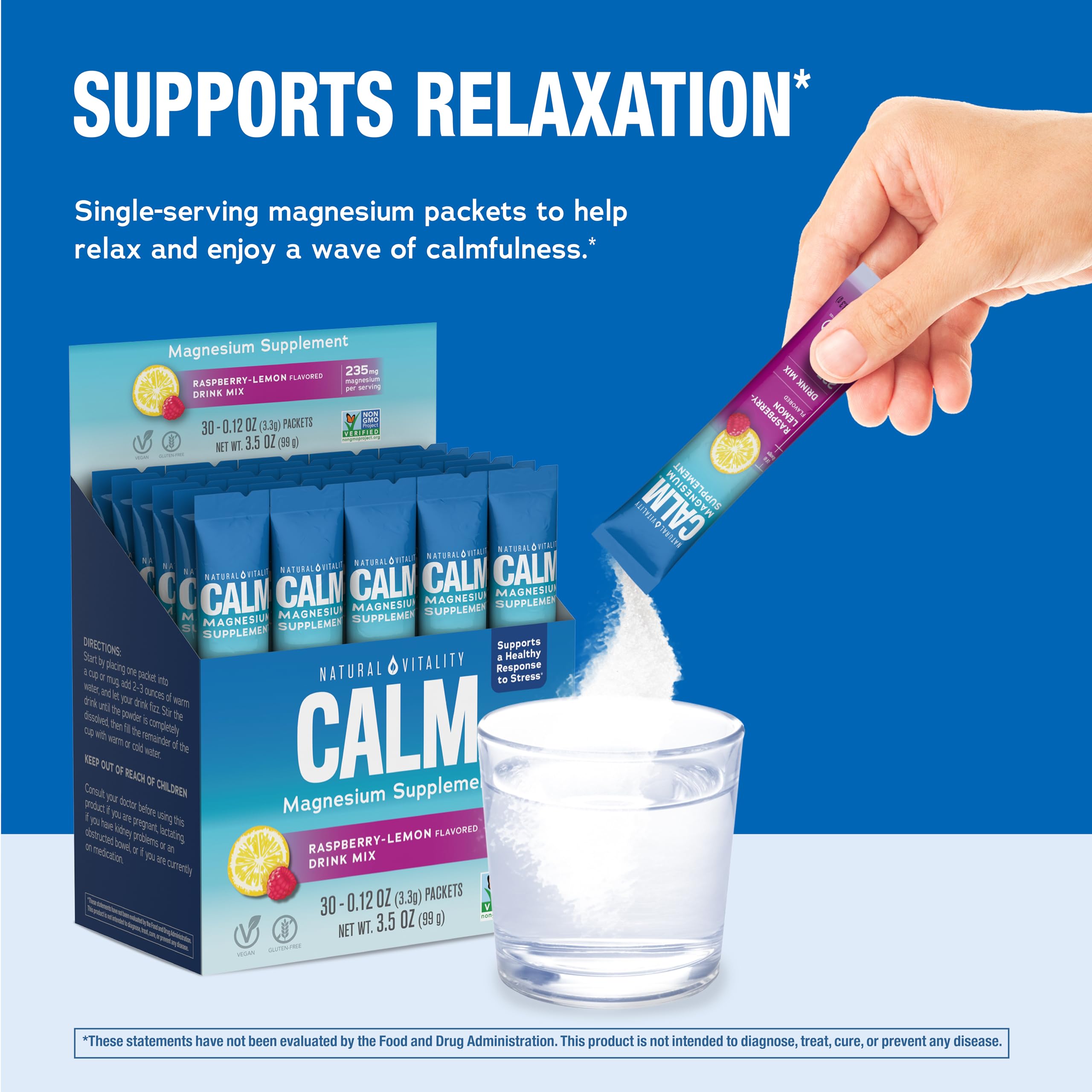 Natural Vitality CALM magnesium label close-up.