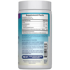 Natural Vitality CALM bottle serving image highlights convenient chewables for on-the-go wellness.