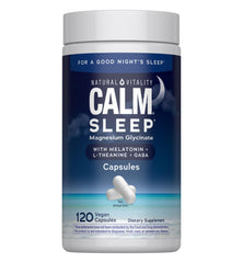 Natural Vitality Calm Sleep bottle showing ingredients for relaxing nights