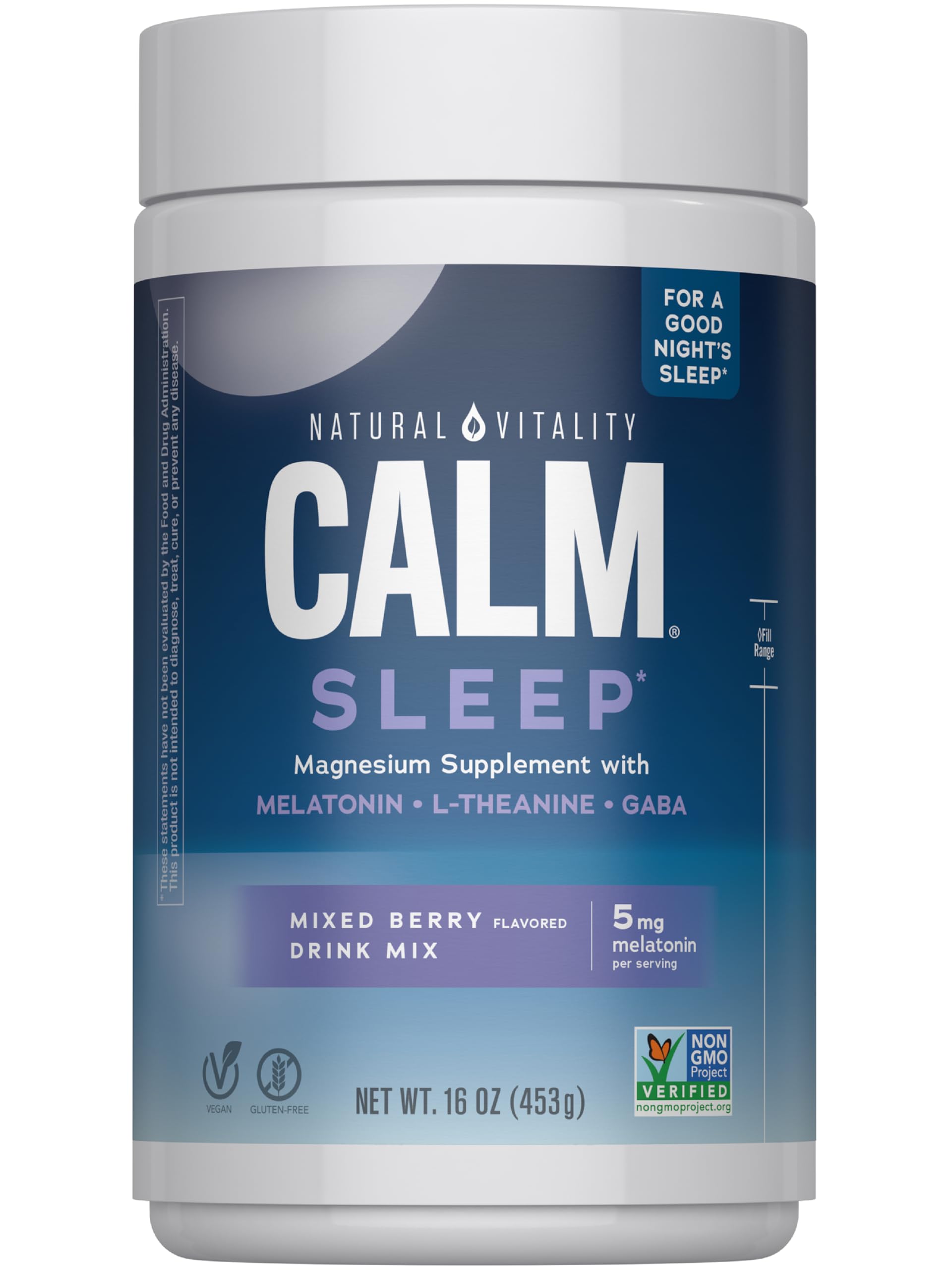 Natural Vitality CALM Sleep powder bottle for nightly relaxation