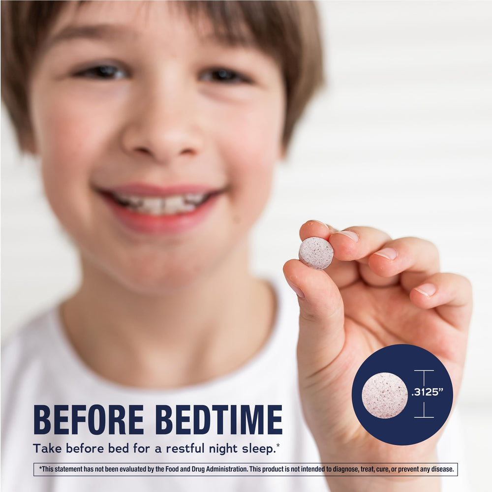 Child in bed ready for CALMSleep nightly routine.