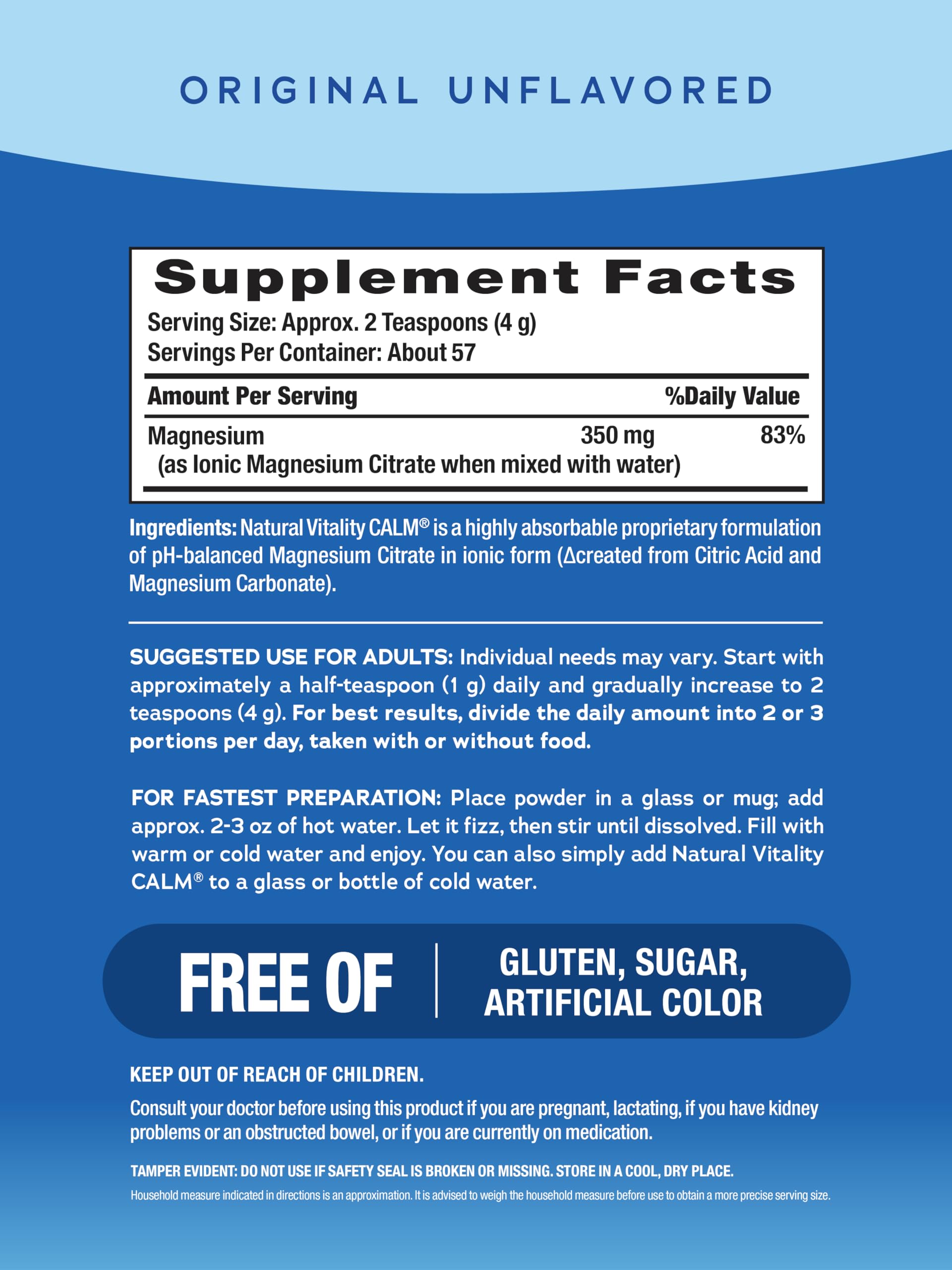 MaxCalm bottle pour showing convenient powder mix for effortless hydration.